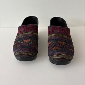 Dansko Women's EU 37/ US 7 Leather Clogs Aztec‎ Southwestern Comfort Work Shoes